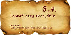 Benkóczky Adorján névjegykártya